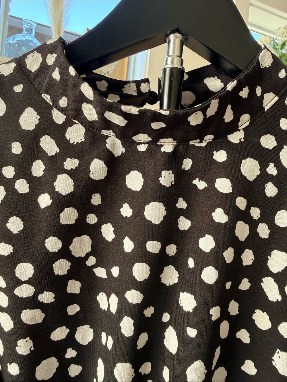Black & White Polka Dot Midi Dress - Picture 5 of 6
